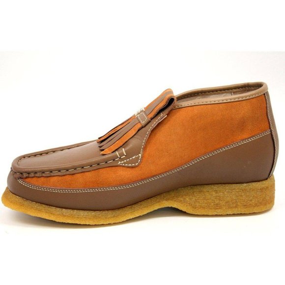 British Walkers Apollo Men's Rust Leather and Suede Slip on - Picture 5 of 7